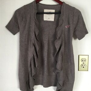 Hollister Brown Open Front Cardigan Y2K